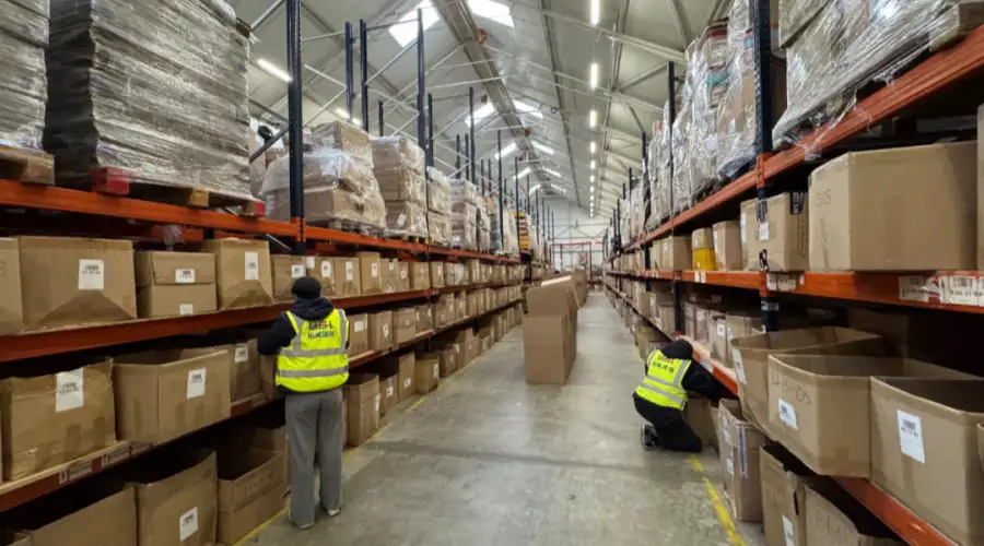 BSI Poland overseas warehouse staff are operating on-site.