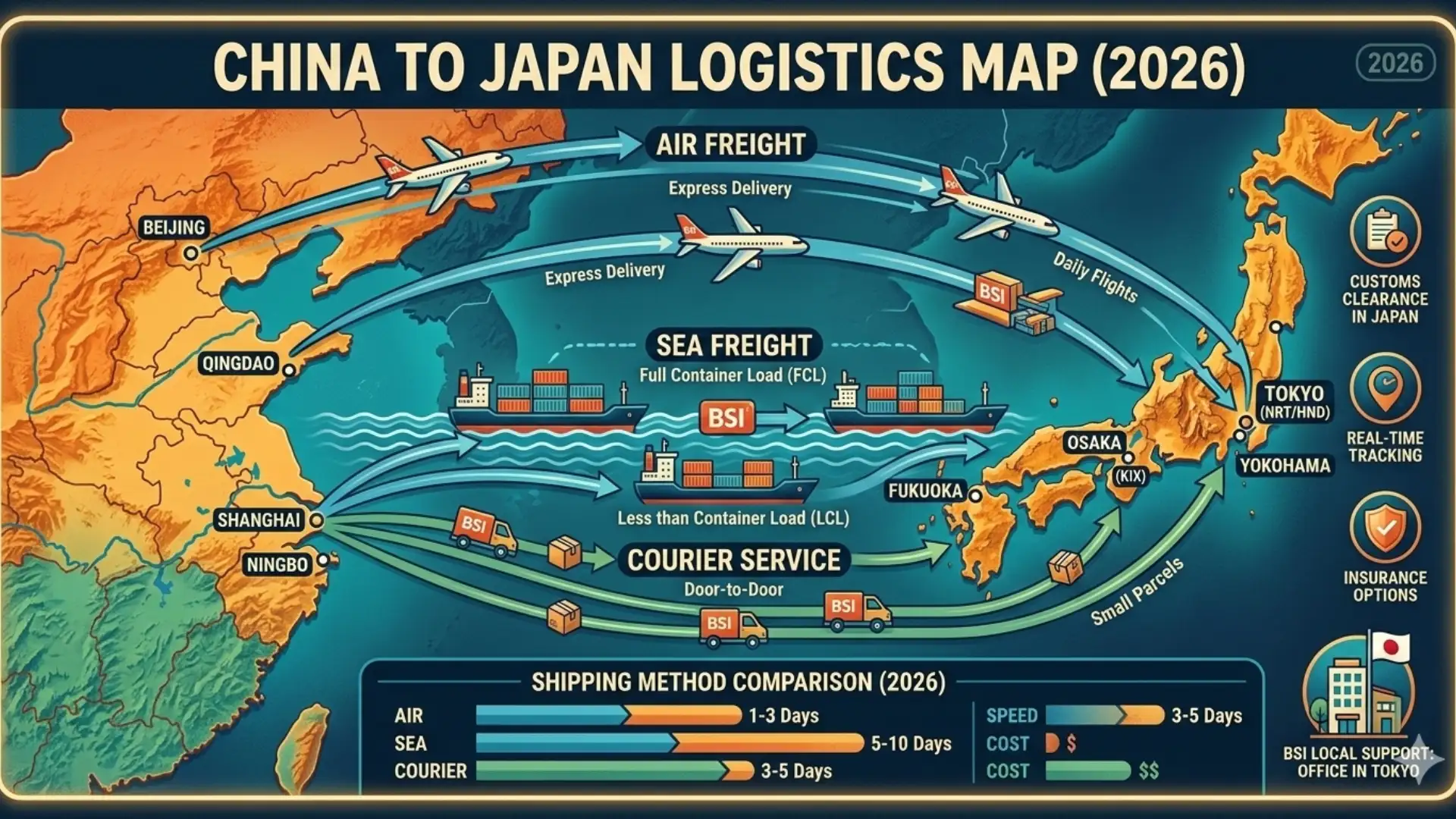 Shipping from China to Japan | BSI Global Logistics