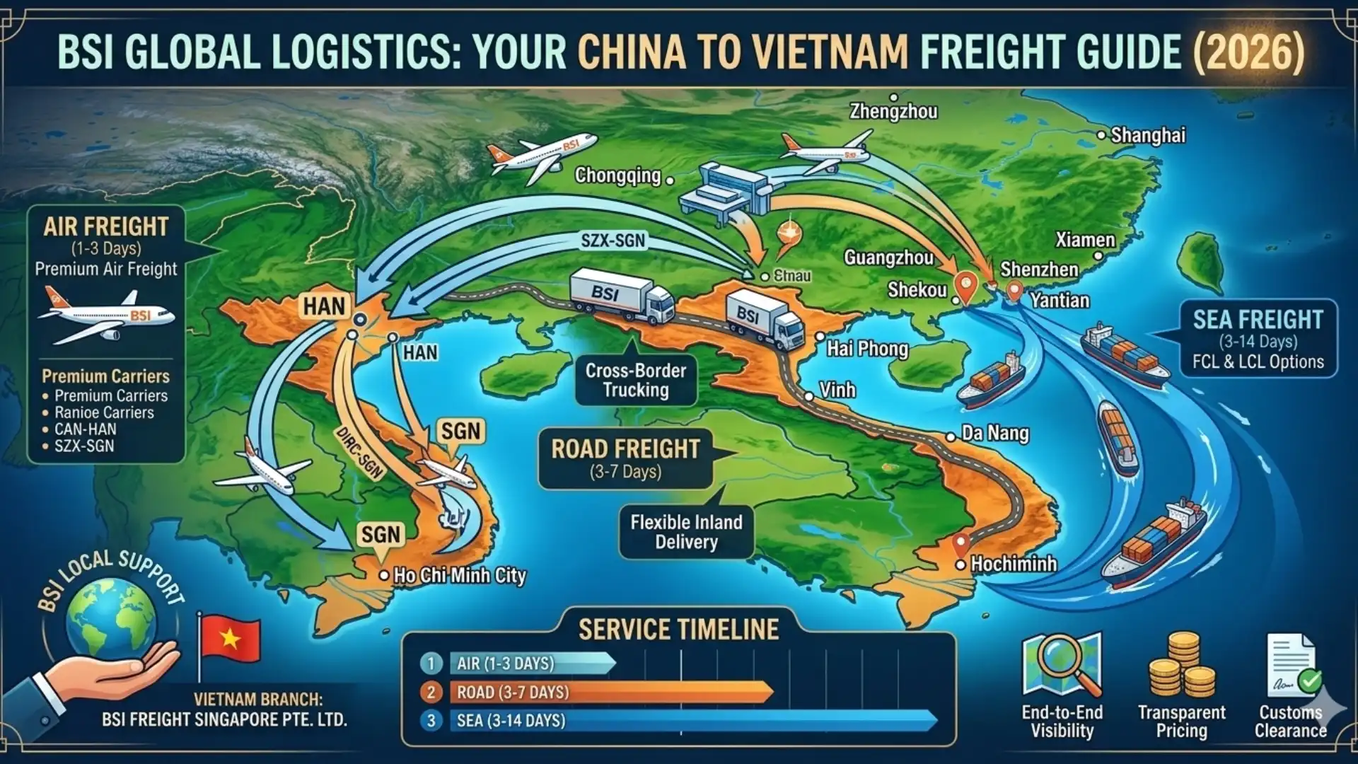 Shipping from China to Vietnam | BSI Global Logistics